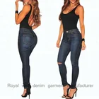 D&S factory dropshipping wholesale blue jeans women ripped jeans
