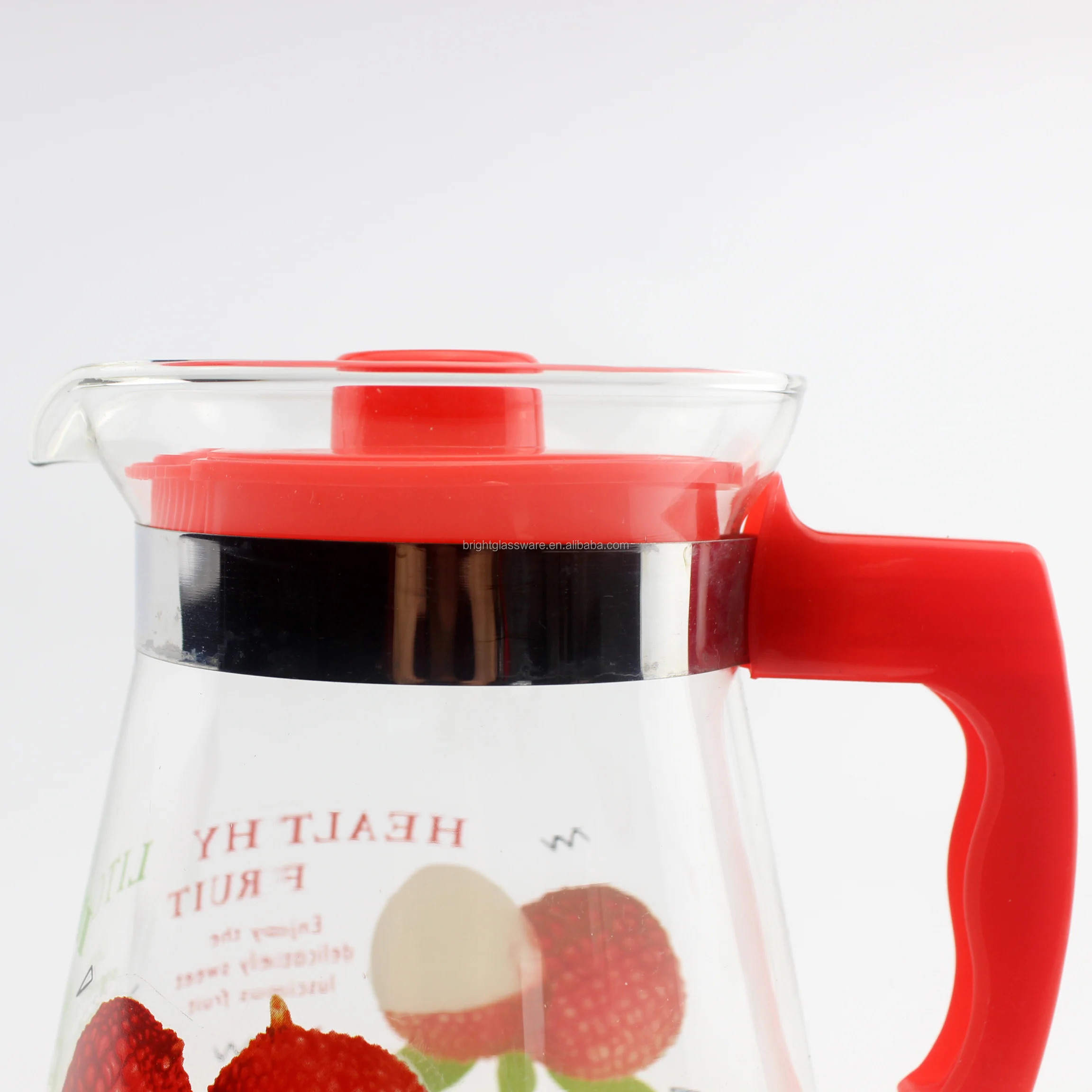 New 1000ml Large Volume Glass Tea Pot With Plastic Handle Buy Glass