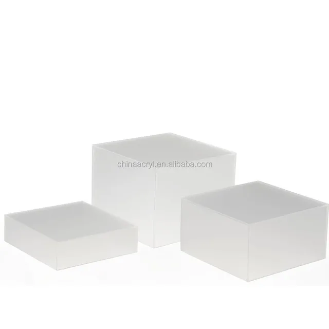 stacking display cubes nesting with 1 large, 1 medium, 1 small