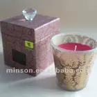 Glass Jar with Scented Soy Wax Candle in Box with Crystal Knob