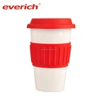 double wall custom ceramic coffee mug with silicone lid/cups of ceramic coffee with holes