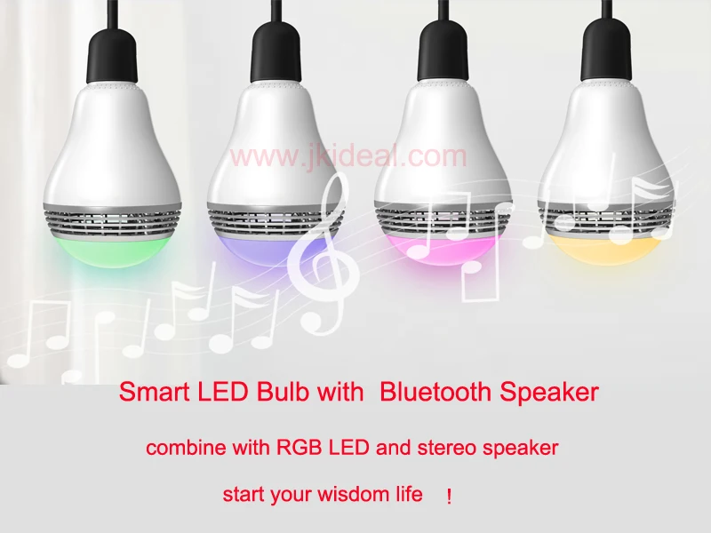 JK102 5w controlled by phone audio bluetooth smart led light bulb speaker