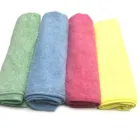 40x40cm, 220gsm microfiber cleaning cloth with red, yellow, blue, green