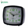 Imarch BB08506-Black Chinese factory supply customize retro Luminous nonticking plastic analog desk alarm clock