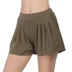 2019 Pleated Spandex Shorts Women Fitness Running Wear With Pocket