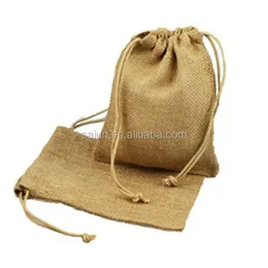 hot export custom promotion packing drawstring gift hessian bag