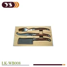 Laguiole Style Cheese Tool 3 pcs set Chef knives Fine Edge 2CR14 Blade Rosewood Handle