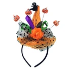 Funny Orange Popular Crazy Halloween Headband With Witch Hat