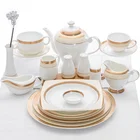 Guangzhou Wholesale Hotel Gold Plated Bone China Dinnerware Dinner Sets/