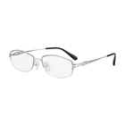 Original Design 18k Withe Gold Eyewear Square Shaped Half Frame Prescription Reading Glasses Frames for Round Face
