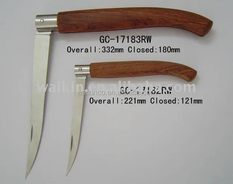 Uzun Bıçak Ahşap Saplı Balık Kesme Bıçağı Yüksek Kalite