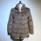 European popular long style faux rabbit fur winter warm coat