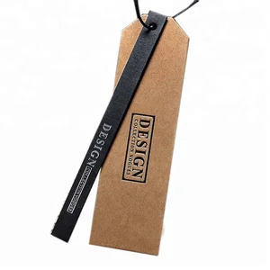 custom printing brown kraft embossed paper hang tags for