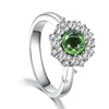 925 Sterling Silver Green Zircon Rings Marriage Jewelry For Women Fashion Customizable color photo projection