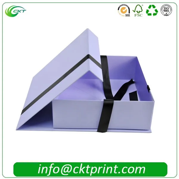 solid paper gift packaging box with bow tie ribbon