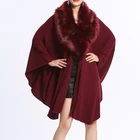 Winter Women Cape Elegant Natural Fur Coat Knitted Women Coats