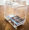 Modern lucite coffee table acrylic table with magazine rack