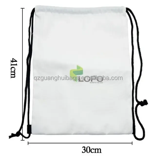 cheap sport canvas sublimation drawing drawstring gym bag with