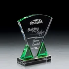 Nature themed crystal awards green crystal corporate awards crystal plaque award