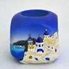 Handmade Desktop Candle Holder Blue Nautical Dice Shaped Cyprus Souvenir Polyresin Tealight Candle Holder