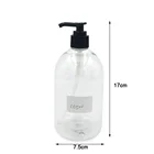 Popular style 500ml clear PET hand wash body shampoo liquid soap dispenser pump bottle