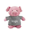 Custom Fashion Soft Pink Pig Toy With T-shirt Brand LOGO/Promotion Gift Pretty Plush Pig Toy/stuffed animal soft toy pig
