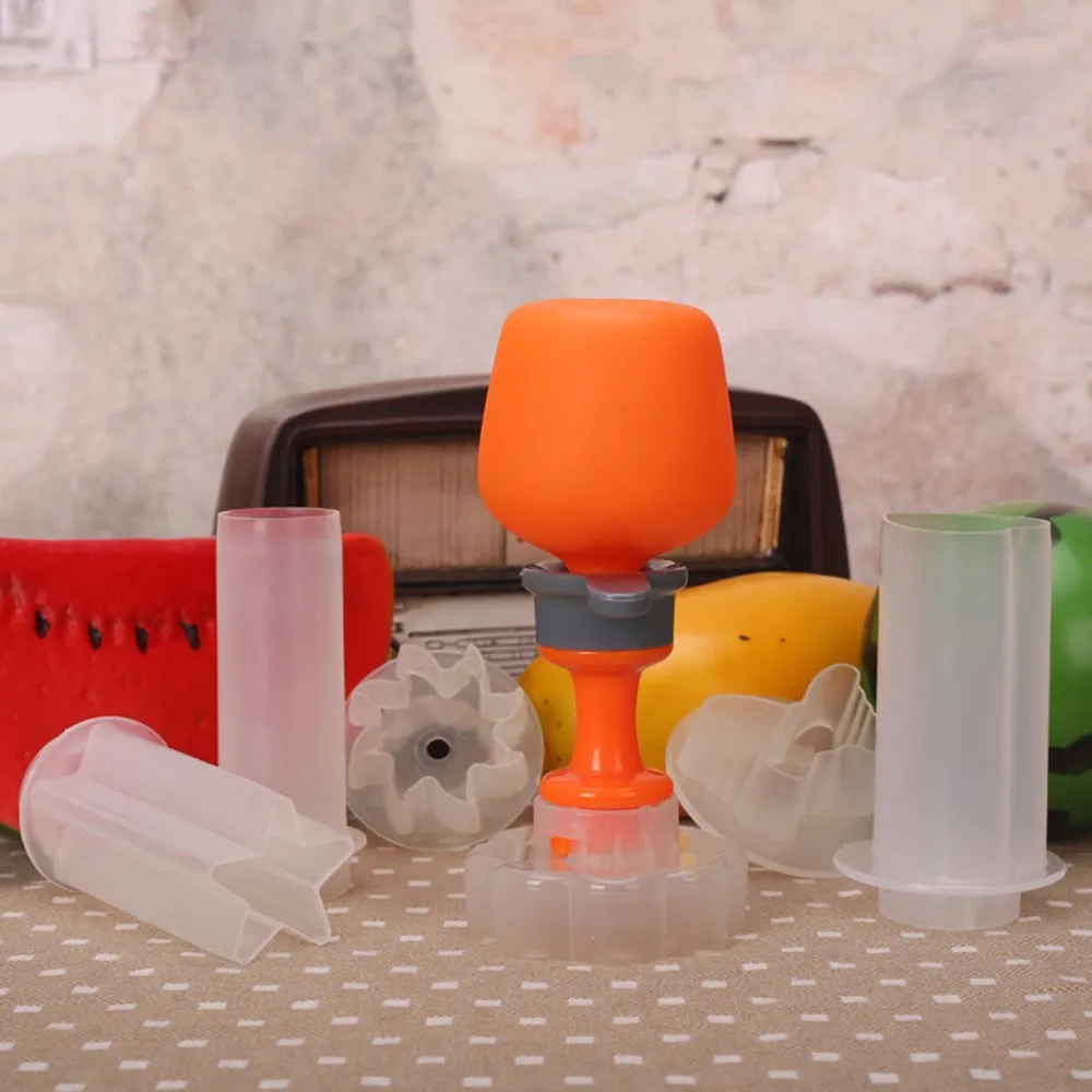 Eco-friendly Plastic Decorative Fruit Cutters Shape Cutter Slicer Cutter Veggie Food Kitchen Accessories Cooking Tools KC1360