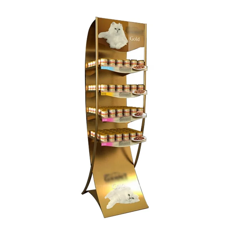 Custom Retail Store Floor Standing Pet Food Display Stand,Cat Metal