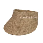 Foldable raffia straw sun visor fashionable summer hat