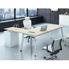 Full aluminum frame panel material wooden office table modern executive desk with return desk
