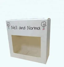 Plain white paper packaging box with transparent window