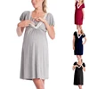 Office wear working breastfeeding wrap front nursing dress Maternity Clothes Night Wear for Women
