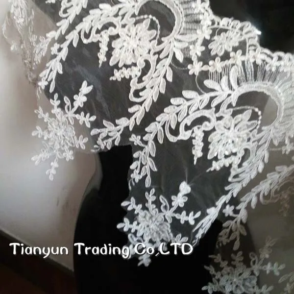 venice decoration wedding dress white crystal beaded lace trim