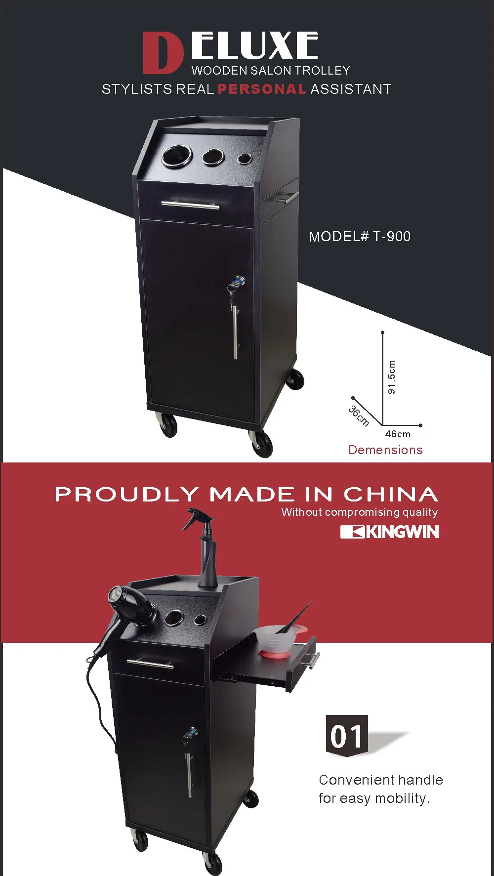 wood pedicure trolley