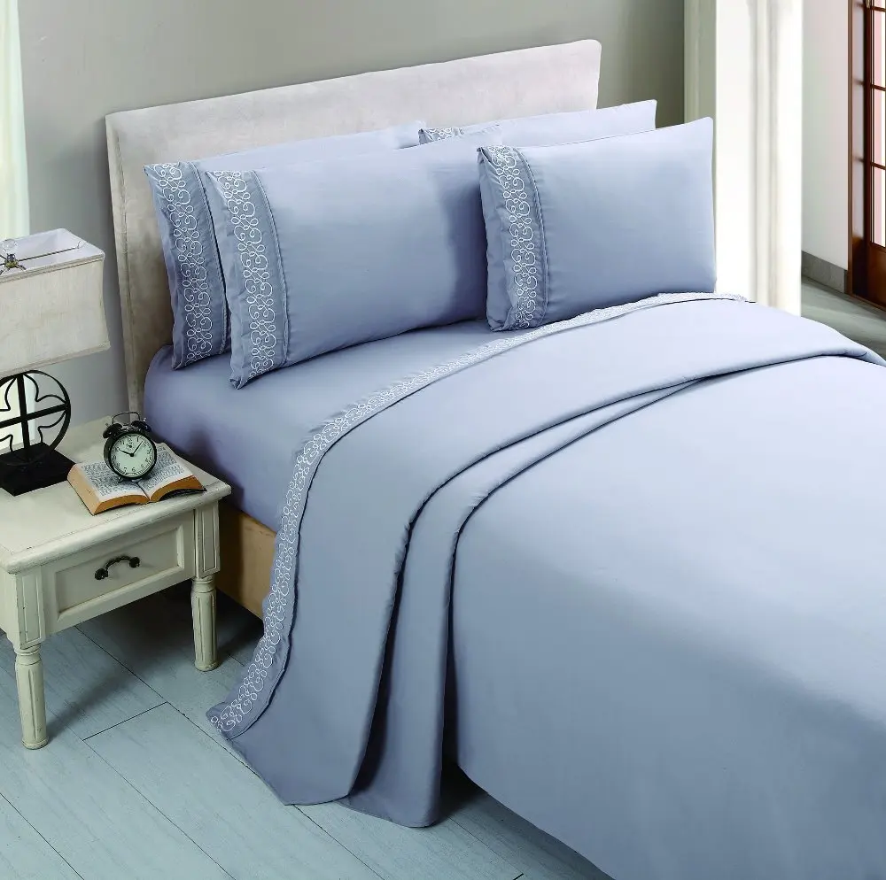 100 Polyester Microfibre Bedding Sheet Set Solid Color Including