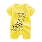 BKD custom newborn baby girl boy rompers animal print