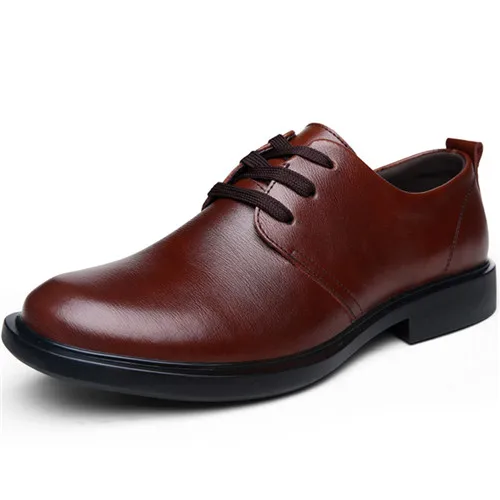 2015 Newest Man Shoes Leather Fashion Derby Shoe For Mens Designer Casual Breathable Round Toe Flats Autumn Brown Size 38-44