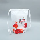 China custom white drawstring backpack custom logo
