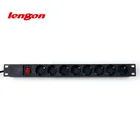 1u 16a 8 outlets electric pdu socket german european with switch