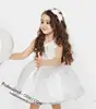 amazing white chiffon appliqued dress princess party/wedding/birthday dress for 2-12 years old girls