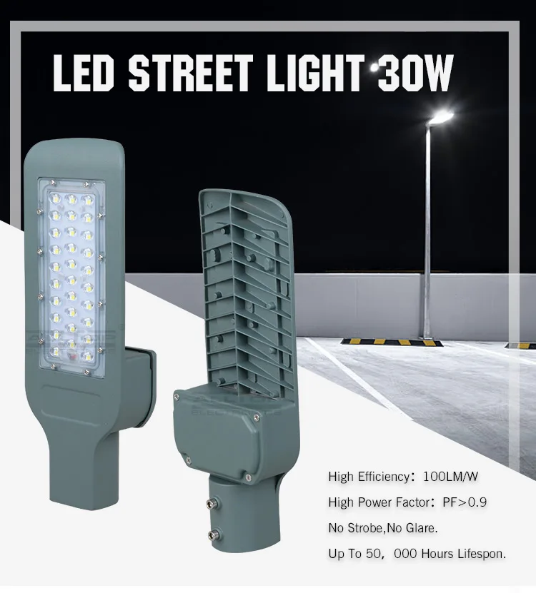 Outdoor Adjustable angle 30w 40w 60w integrated aluminum led solar street light