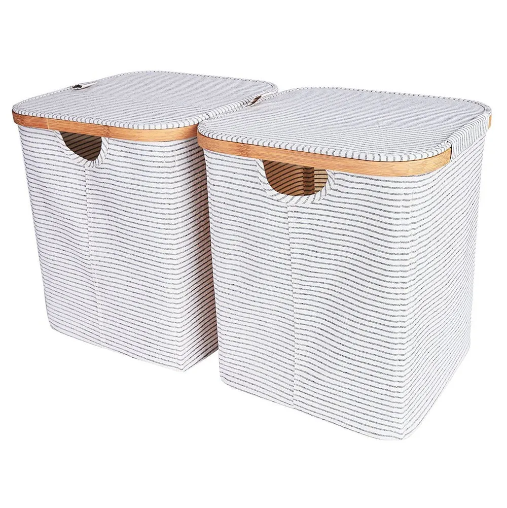hamper washable cotton canvas collapsible clothes laundry basket