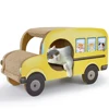 icLe-Cat Products Cat Toys Corrugated Paper Cardboard Craft Cat Scratcher Car Shaped Room House Boxes-IC-0040 School Bus
