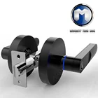 Door Biometric MOK Smart Door Handle Lock Bedroom Black Biometric Security Fingerprint Door Lock