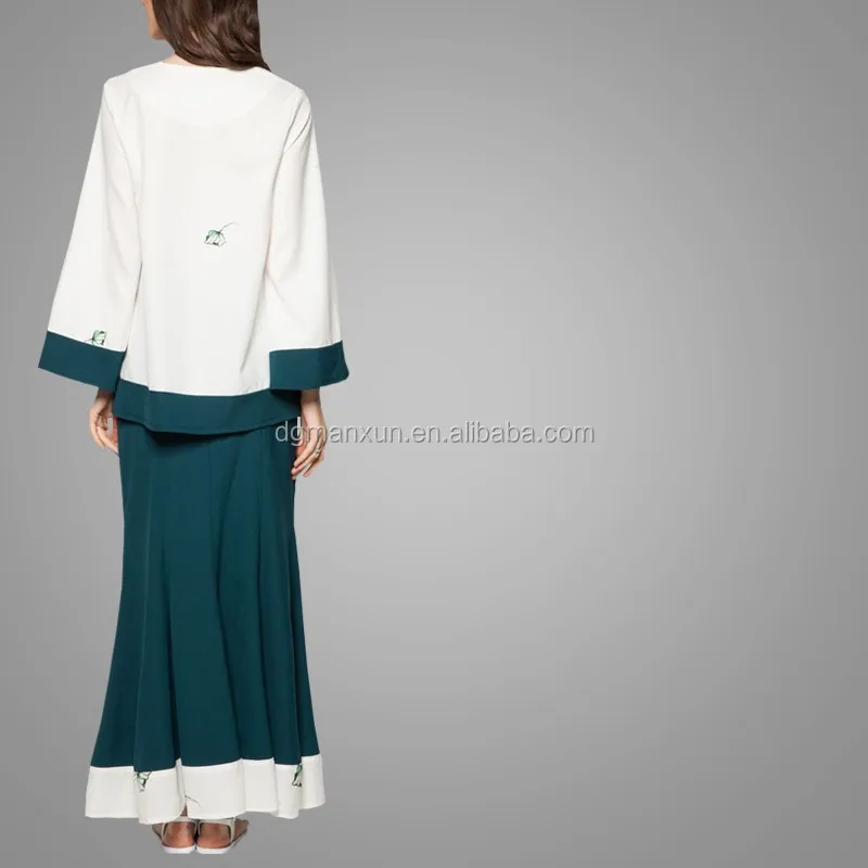 Latest Burqa Design In Picture Long Sleeve Simple Style 2017 Baju Kurung Malaysia Muslim Women Dress (5).jpg