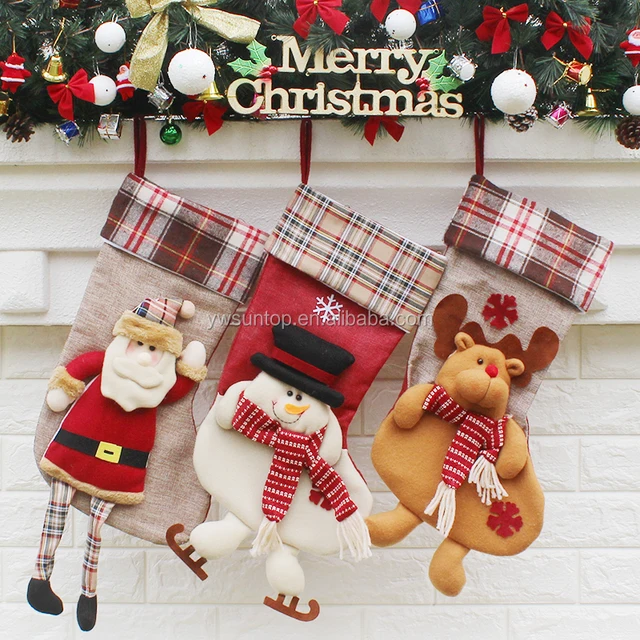 christmas tree decoration santa claus snowman elk stocking