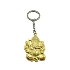 India Buddhism metal gold key chain custom logo/elephant keychain