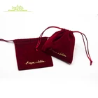 2019 most popular customized logo jewelry custom velvet pouch bag with drawstring