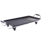 Tabletop electric BBQ grill teppanyaki grill flat griddle pan Non-stick coating cooking plate for smokeless cook