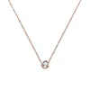 Noble Diamond Stainless Steel Fashion Gold Circular Pendant Necklace Jewelry Gift